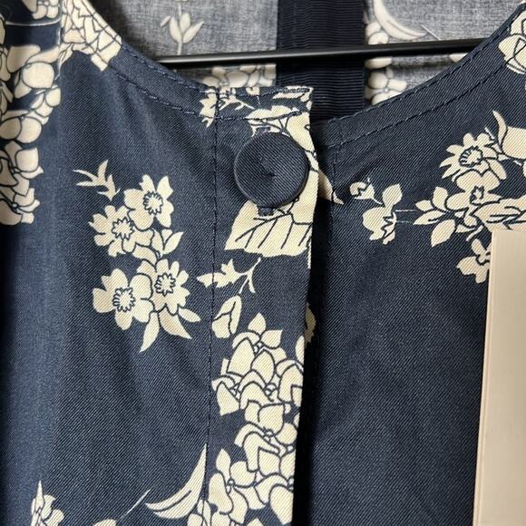 NWT Rebecca Taylor Gab Floral Print Tie Waist Wide Leg Cotton Jumpsuit Size 2 - Picture 5 of 13